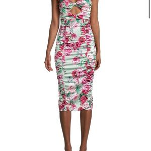 For Love and Lemons Robin floral Midi dress mint